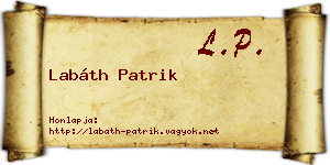 Labáth Patrik névjegykártya